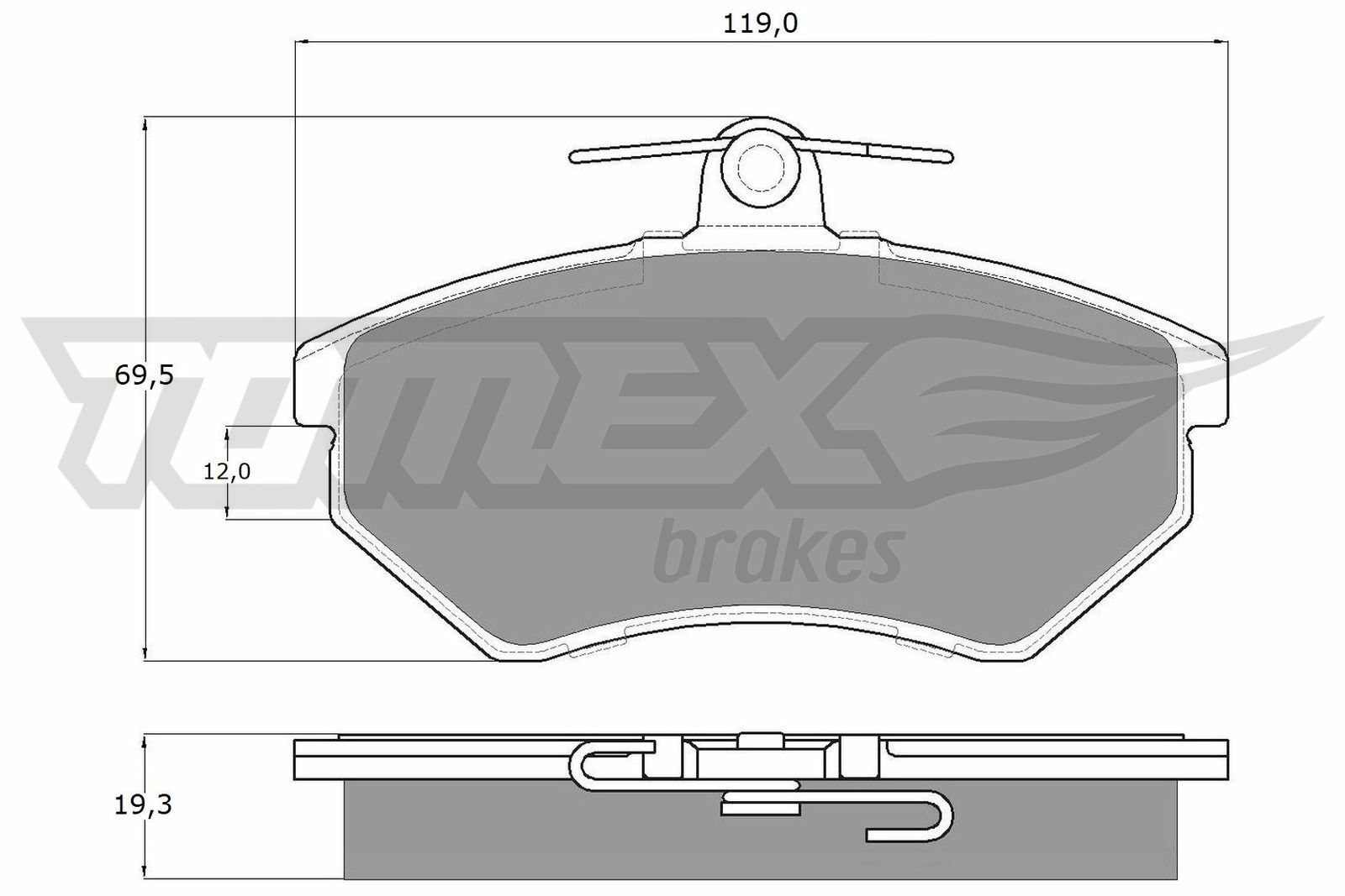 Sada brzdových destiček, kotoučová brzda TOMEX Brakes